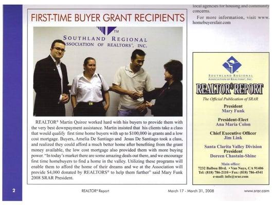 Check us out on the Realtor Magazine from March 2008.