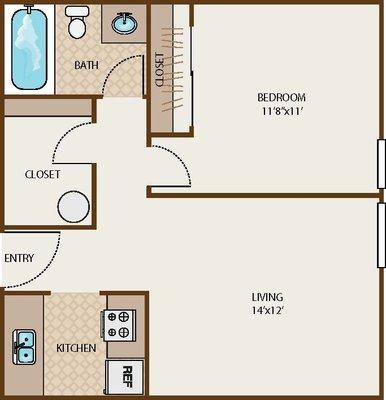 1/1 Floorplan