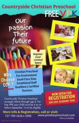 2020-2021 Countryside Christian Preschool Flyer