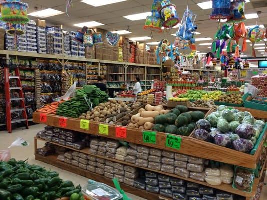 Lots of Latin style fruits...and piñatas!