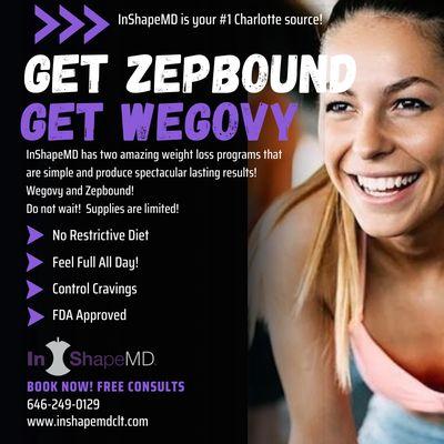 InShapeMD is your #1 source for Wegovy or Zepbound!