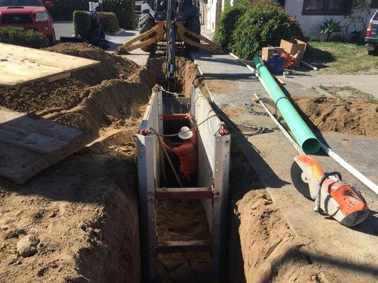 an entire alley way sewer replacement from manhole to manhole.