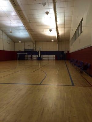 full basketball court and hard court soccer and hockey setup