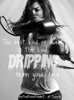 Ever had sweat drip to your eyes or ears?  Hot kickboxing!!!