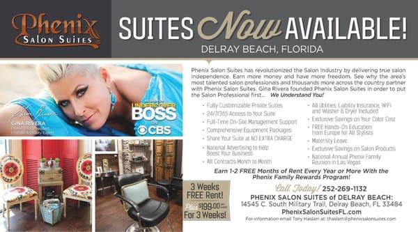 Phenix Salon Suites of Delray Beach - fantastic, affordable and private salon suites for the independent professional!