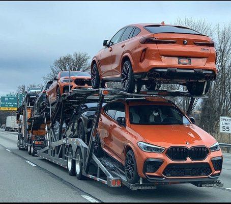 Van 3 Auto Transport with a full load of brand new vehicles.