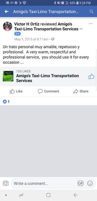 Find us on face book aswell 
Amigos Taxi-limo transportation service