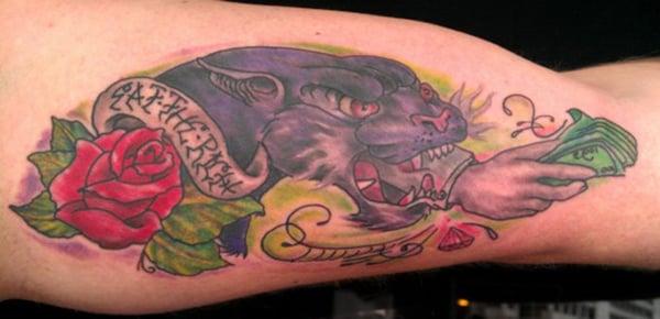 Traditional Panther Tattoo By Rob McClurg