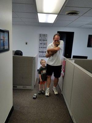 My Brother Scott and Nephew Brenden along with our Dog BeBe ;)