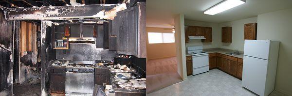 Apartment Fire Before & After