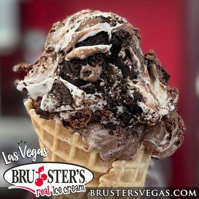 CHOCOLATE MUDSLIDE - Hershey's Special Dark® ice cream with swirls of Marshmallow Cream, OREO® Cookie chunks, and chewy Brownie Bites.