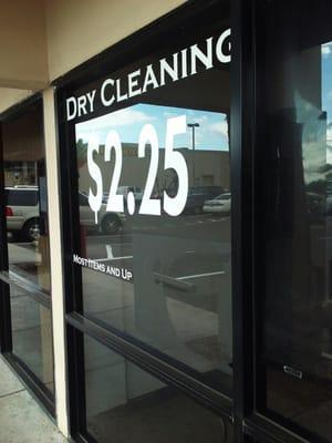 Dry cleaning prices.