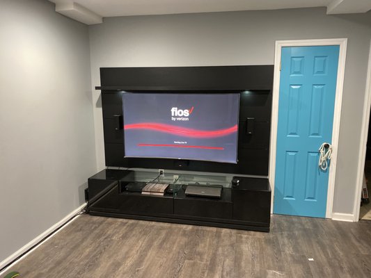 Tv and speakers mounted for a customer.