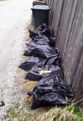 Some garbage just won't get picked up by your regular garbage guys. Especially when the bags weighed 75 plus pounds.