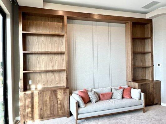 10ft Tall Walnut Office Built-in