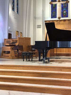 Set up for Artown event. Piano and Organ by Franz Liszt. Performed by Bryan Chaun.