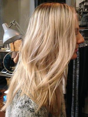 rooty blonde highlights by Mackenzi