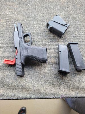 9MM Glock, loader & magazines