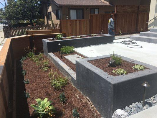 Concrete planter boxes