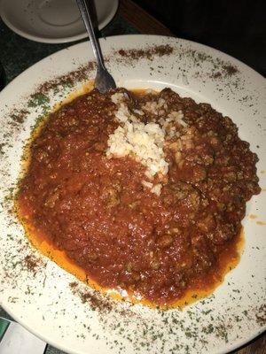 Italian rice and meat sauce