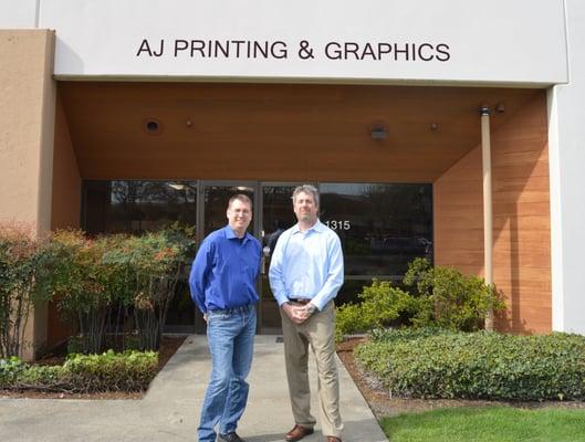 Our owners, Dan Johnston and Greg Johnston in front of our new building