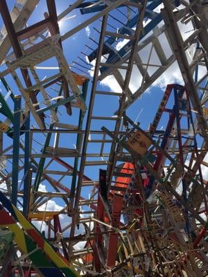 Inside the ladder sculpture