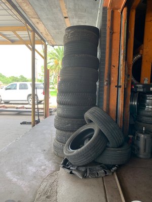 Plenty of New and Used tires. }:{