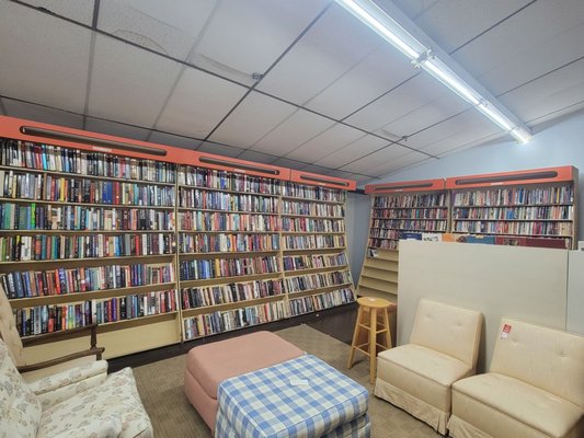 Upstairs book area