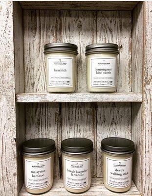 Hand poured, soy candles in mason jars!