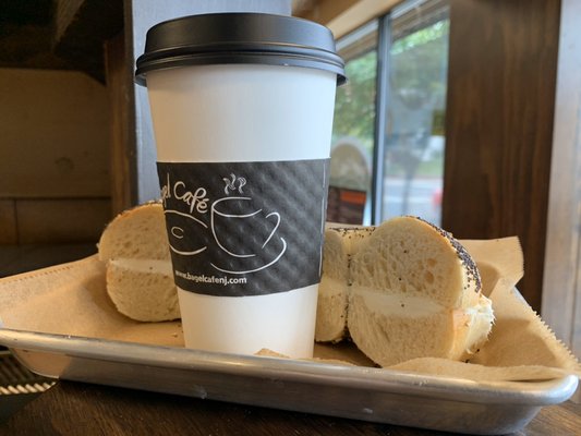 Craft coffee hand rolled bagel w/ cc