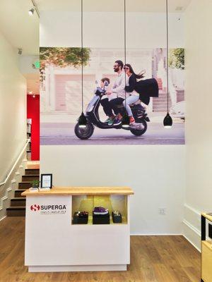 A wall mural for the Superga retail store in San Francisco