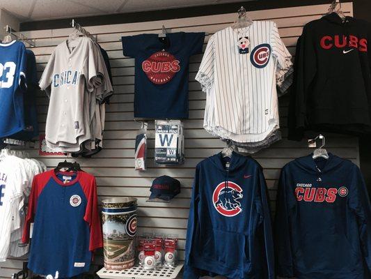 Cubs apparel is quite popular now!  We also can customize blank, home replica jerseys here!