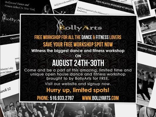 FREE workshop for all dance and fitness lovers.