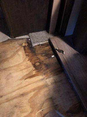 One of the water damages to floor