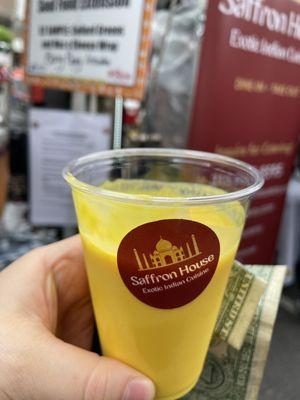 Mango lassi from saffron house