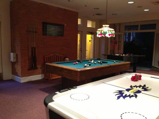 Game room in basement