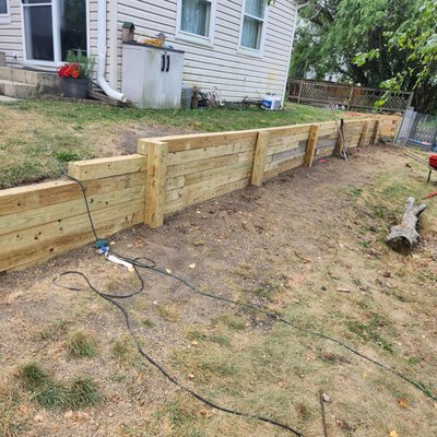 Retention wall demo and rebuild.