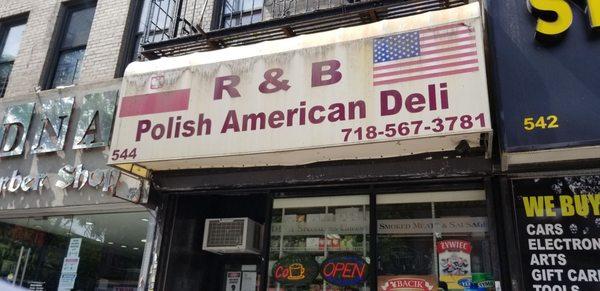 The front of R&B Polish American Deli