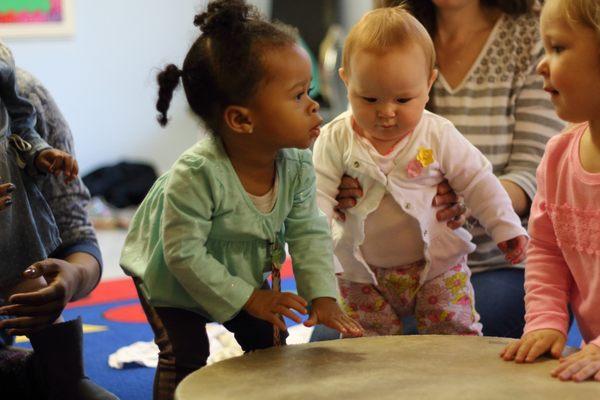 Baby Piano - where babies learn to take turns to play the drum!