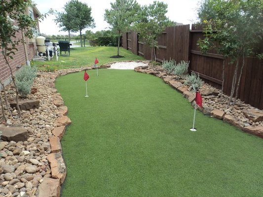 Yes you can have a putting green in your backyard! We design and install all the luxury you want and deserve.