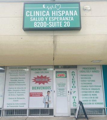 clinica hispana salud y esperanza en houston texas entrada de clinica