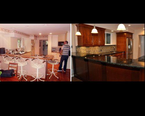 Before and after kitchen remodeling