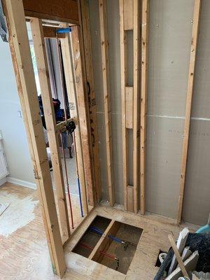 New shower plumbing