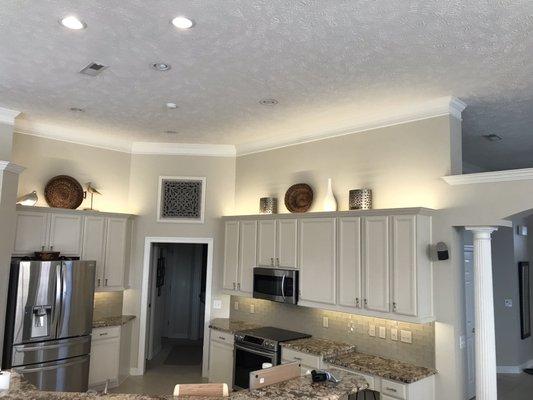 The LED lighting upgrade makes the homeowners feel like they have a dream kitchen.