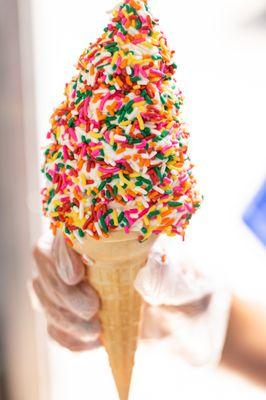 Classic Vanilla with RAINBOW sprinkles!