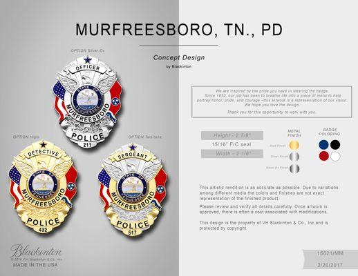 We're your Middle Tennessee Blackington Badge Dealer too!