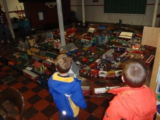 In the basement, they had this G scale train set up for the holidays.