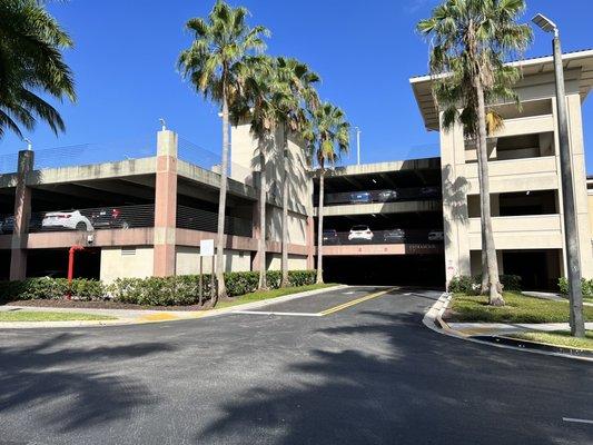 Covered parking garage