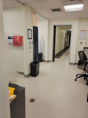 Doorway to leave phlebotomy area.