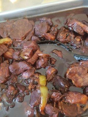 Brown stew pork